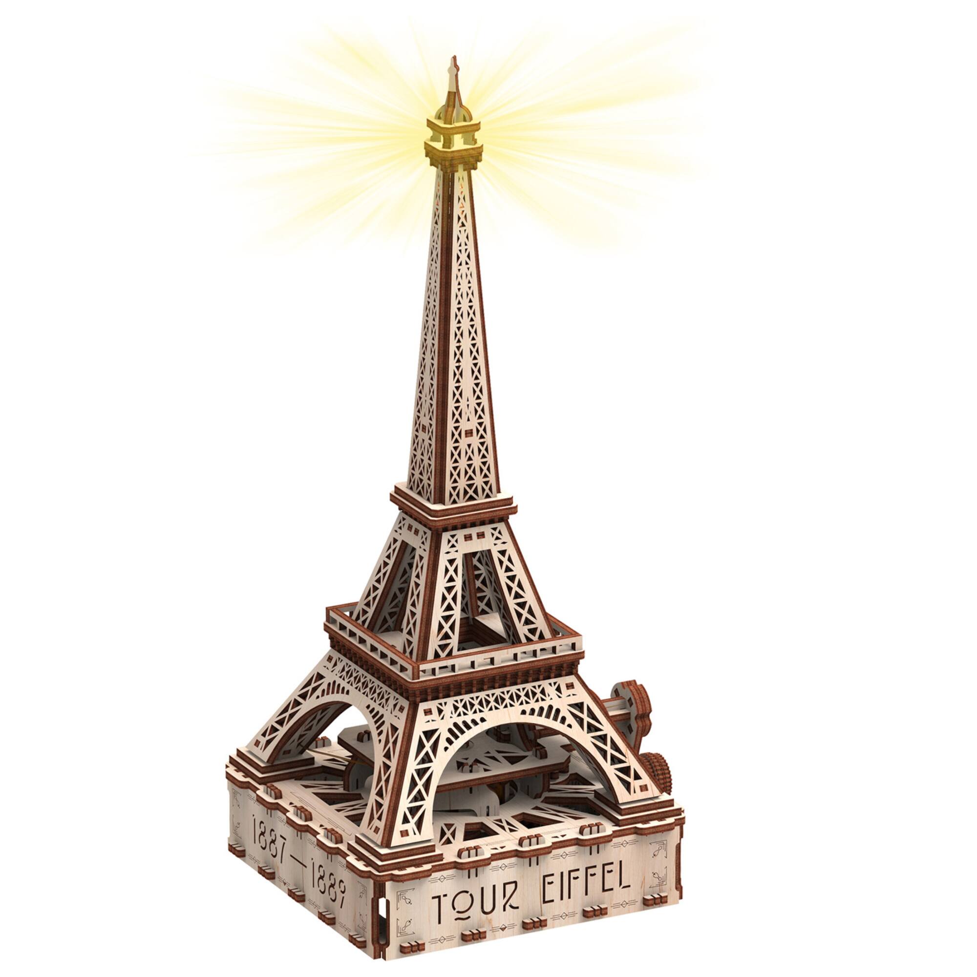 Mr. Playwood Eiffel Tower Eco-Light 3D Wooden STEM Model Kit